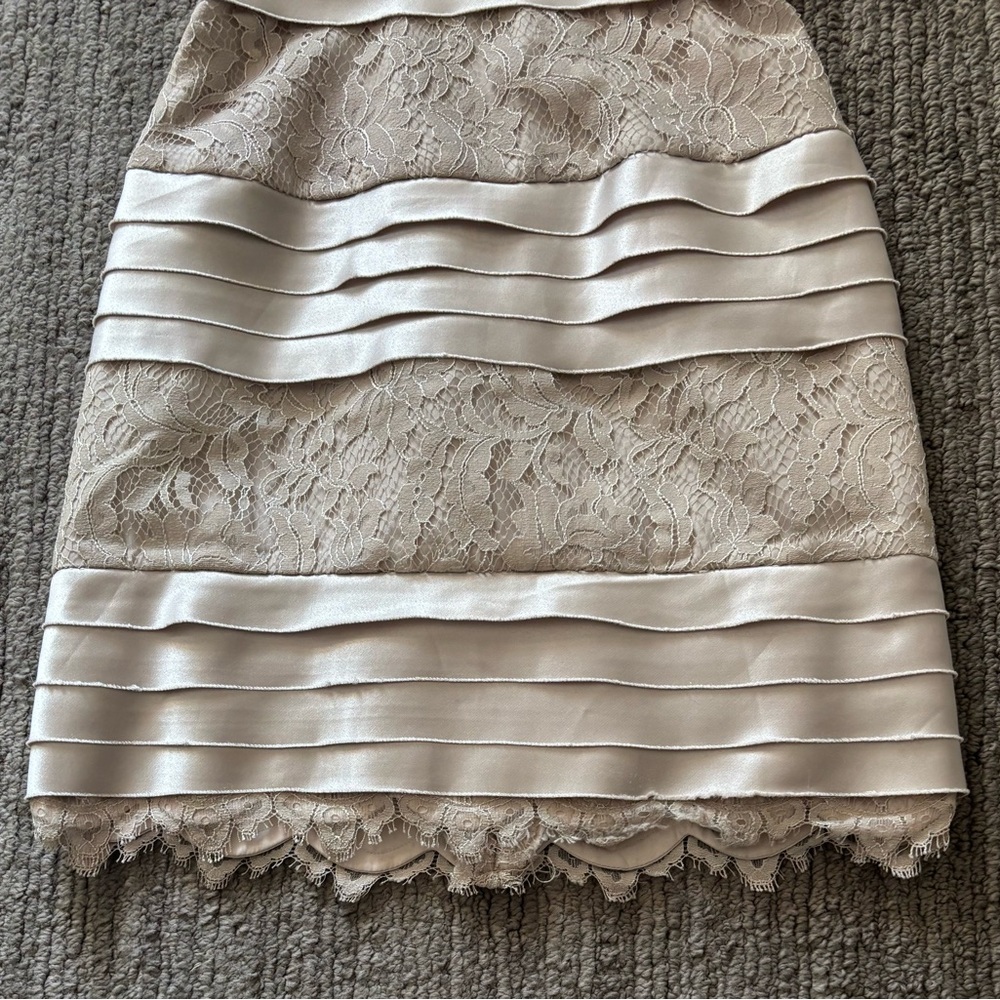 BCBG strapless lace and silky cocktail dress - Picture 8 of 15